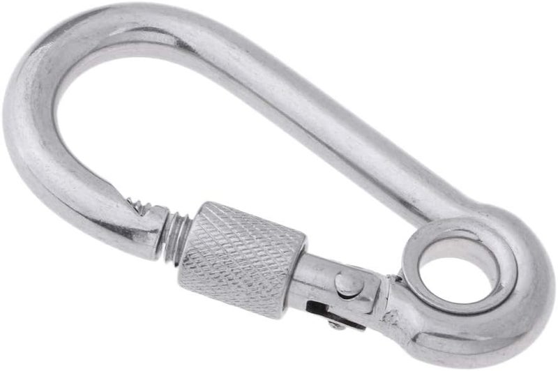 klarako Stainless Steel 316 Spring Hook Carabiner Safety Clip, Locking Heavy Duty Carabiner Screw Lock Hooks Quick Link Dog Leash Keys Organizer - Image 3