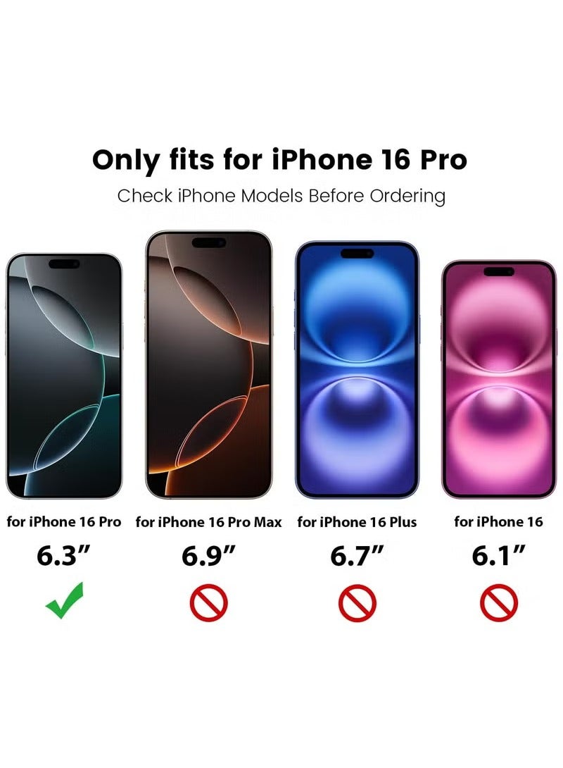 MIGOFAST Leather Card Holder Case Compatible with iPhone 16 Pro 6.3 inch Shockproof Leather Back Card Storage Plus Phone Stand - Image 2