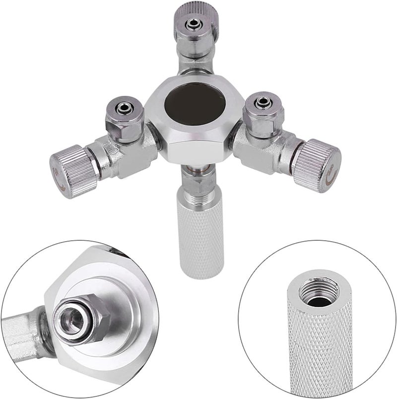 2 or 3 Way CO2 Splitter Valve, Aquarium CO2 Regulator Distributor, High Stainless Steel Needle Valve with Constant Pressure Design for 4/6mm Air Line, Compatible with Multiple (3 in 1) - Image 3