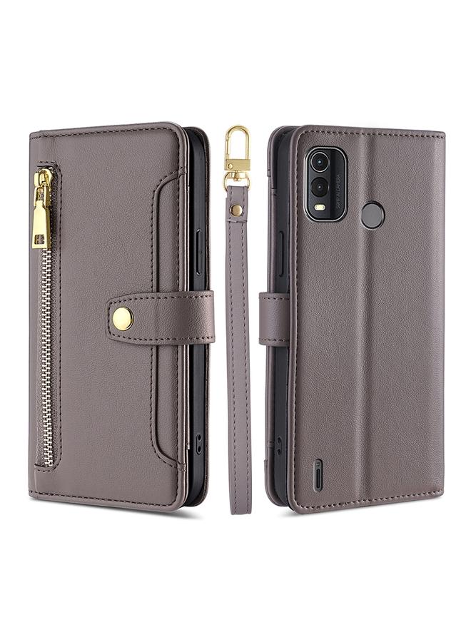 S-TOP Case For Nokia G11 Plus Lite Sheep Texture Cross-body Zipper Wallet Leather Phone Case - Image 1