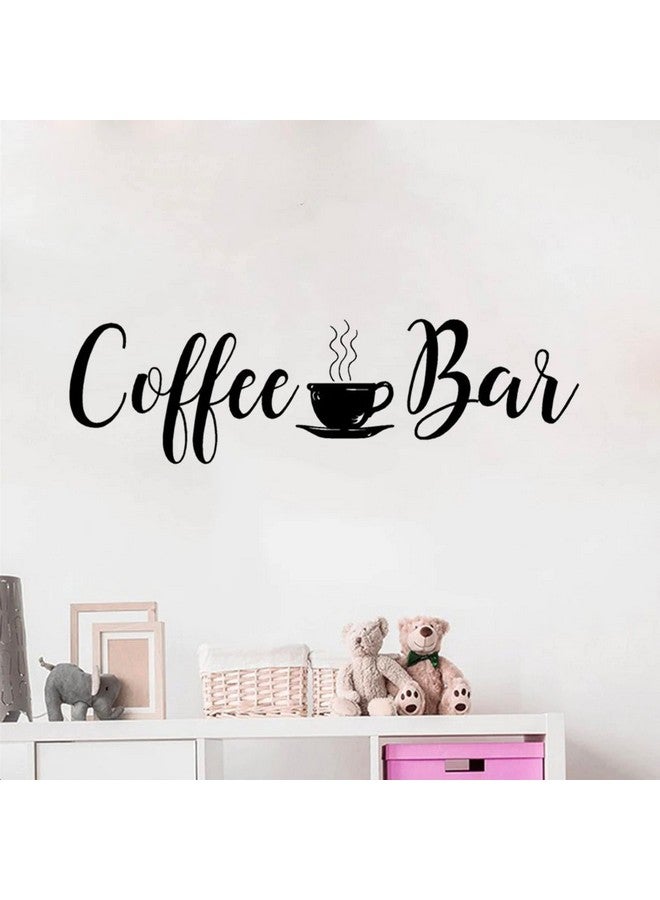 JURUOXIN Coffee Bar Quotes Wall Decals Art Stikcer Decoration Vinyl House Home Bedroom Decor Wall Art Design Ymx67 (57X17Cm Black) - Image 2