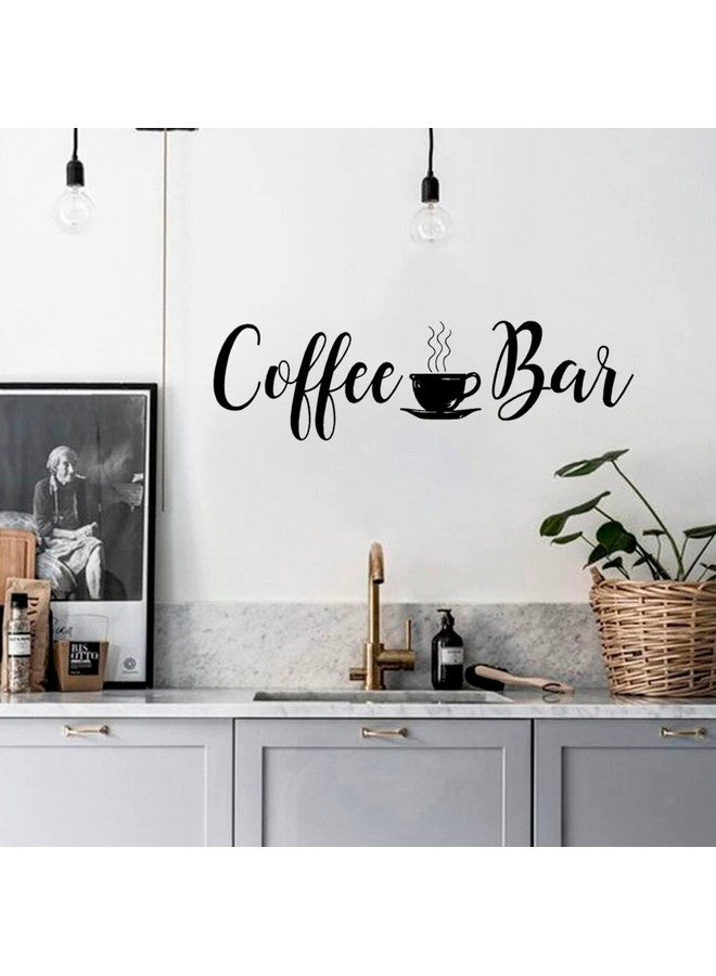 JURUOXIN Coffee Bar Quotes Wall Decals Art Stikcer Decoration Vinyl House Home Bedroom Decor Wall Art Design Ymx67 (57X17Cm Black) - Image 3