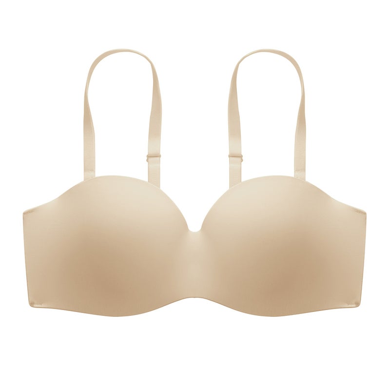 Strapless Bra Invisible Anti-Slip Push-Up Coffee  - Image 4