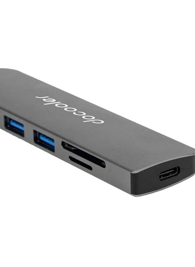 NIBEMINENT - 6-In-1 Type-C To USB 3.0 Charging Hub Grey - Image 1