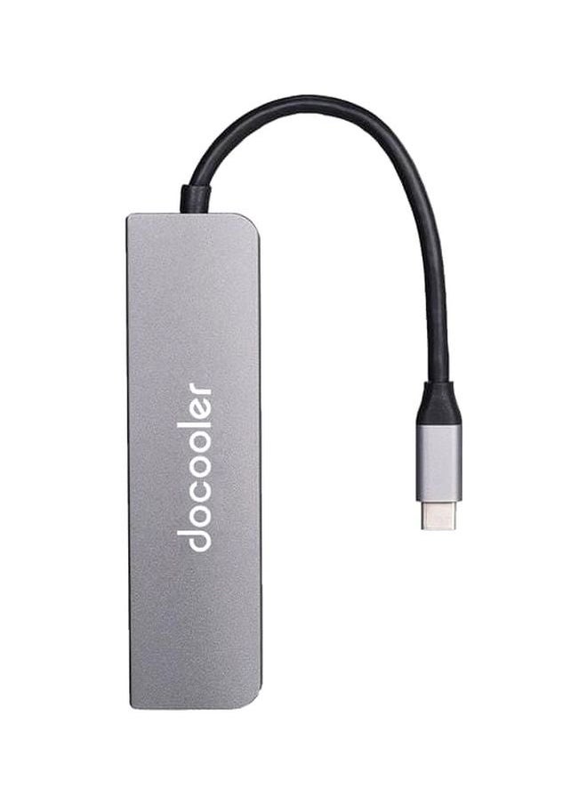NIBEMINENT - 6-In-1 Type-C To USB 3.0 Charging Hub Grey - Image 1