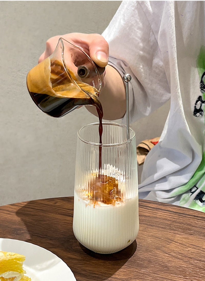 Glass Set, Set Of Six, Striped Transparent Water Drop Cup, Can Be Used For Drinking Water, Coffee, Tea, Juice, Milk, 500Ml - Image 4