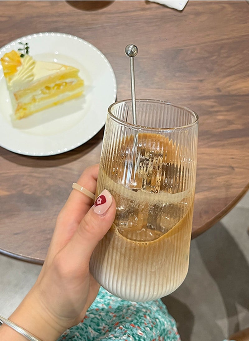 Glass Set, Set Of Six, Striped Transparent Water Drop Cup, Can Be Used For Drinking Water, Coffee, Tea, Juice, Milk, 500Ml - Image 5