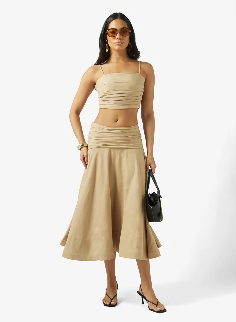 Fyor  Cropped Top & Flared Midi Skirt Co-Ord Set for Women | Best Price UAE