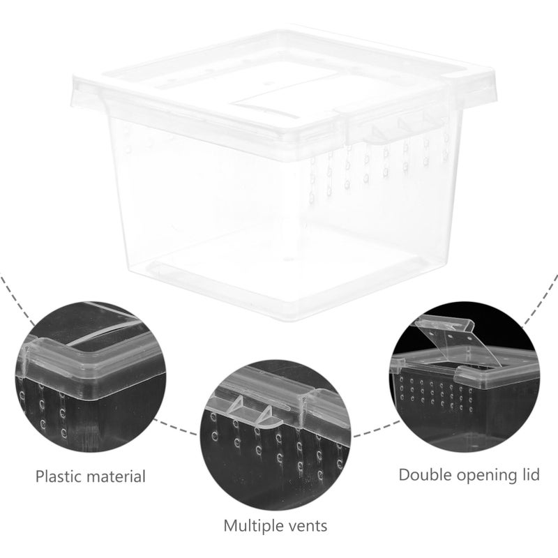Transparent Plastic Reptile Hideout Box for Lizard Spider Turtle Scorpion Tarantula White - Image 4