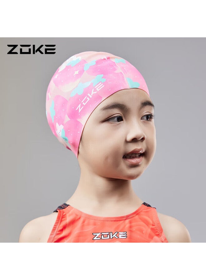 Zoke Children's Swim Cap For Girls, Silicone Waterproof Ear Protection, Cartoon Anime Design, Comfortable, Non-binding, Pink, 623503206-3 - Image 5