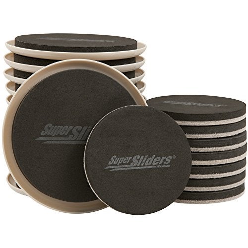 Super Sliders 4714095N Medium and Large Reusable Furniture Moving Kit for All Floor Types- Move Heavy Furniture Quickly and Easily, Linen (20 Pack) - Image 1