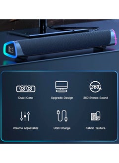 LOOPITYS Bluetooth Speaker, Portable Wireless Speaker with LED Light, Dual Speaker Desktop Audio subwoofer Antimagnetic Speaker, for for Outdoor, Home, Party, Beach, Travel  - Image 5