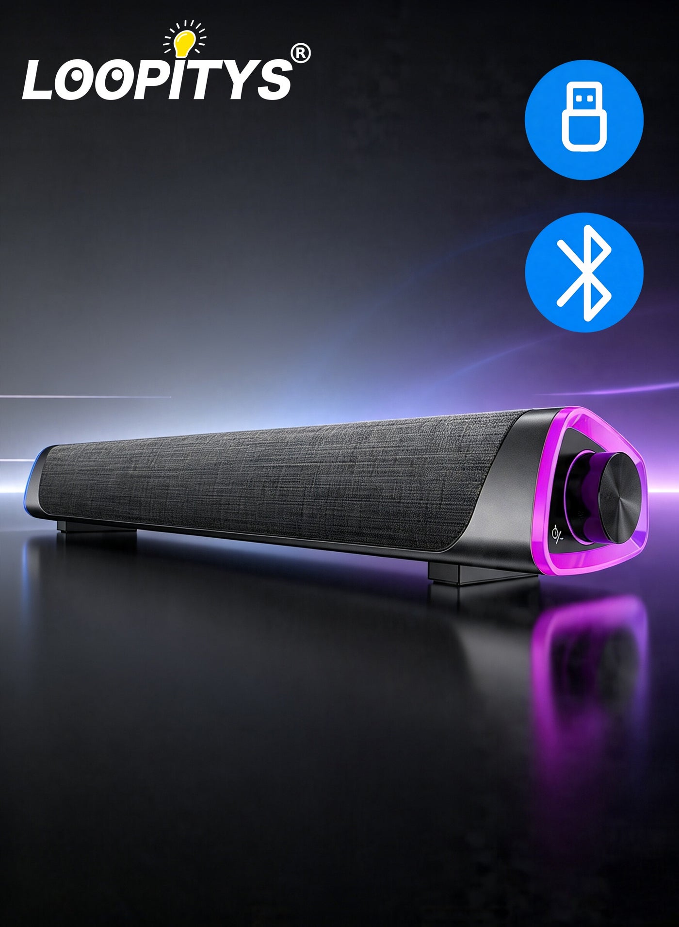 Bluetooth Speaker, Portable Wireless Speaker with LED Light, Dual Speaker Desktop Audio subwoofer Antimagnetic Speaker, for for Outdoor, Home, Party, Beach, Travel