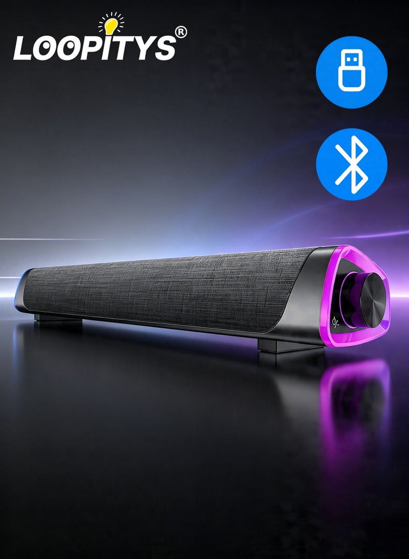 LOOPITYS Bluetooth Speaker, Portable Wireless Speaker with LED Light, Dual Speaker Desktop Audio subwoofer Antimagnetic Speaker, for for Outdoor, Home, Party, Beach, Travel - Image 1