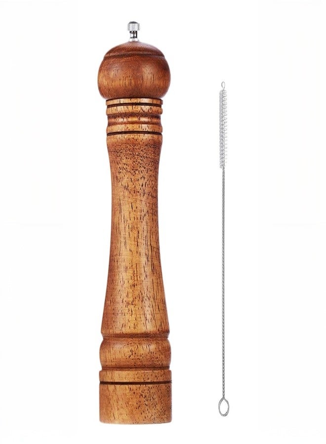 Perfekitsup 8 Inch Wood Pepper Grinder Pepper Mill,Adjustable Coarseness Wooden Peppermill, Retro Style Ceramic Grinding Mechanism Salt Mill Refillable - Image 1