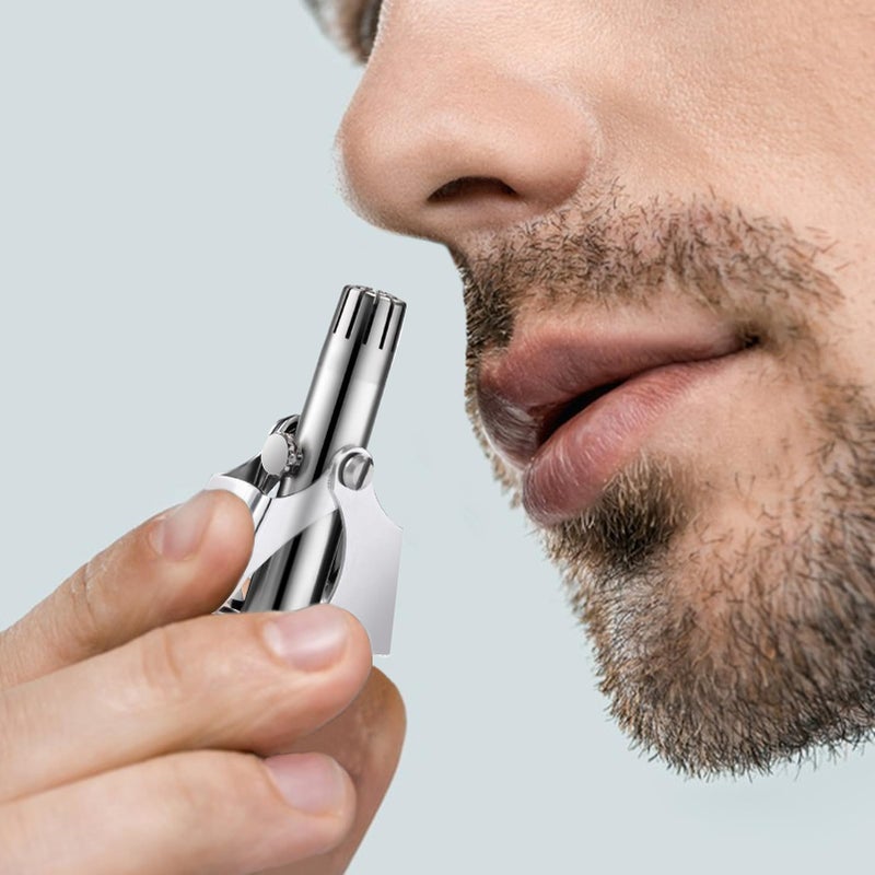 Stainless Steel Manual Nose Hair Trimmer For Men Travel Home Daily Grooming - Image 3