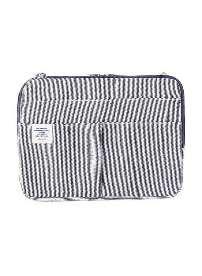 ديلفونيكس S] 500424 حقيبة حمل داخلية مقاس B5 حقيبة مخططة من خشب الهيكوري حقيبة بسحاب - Image 1