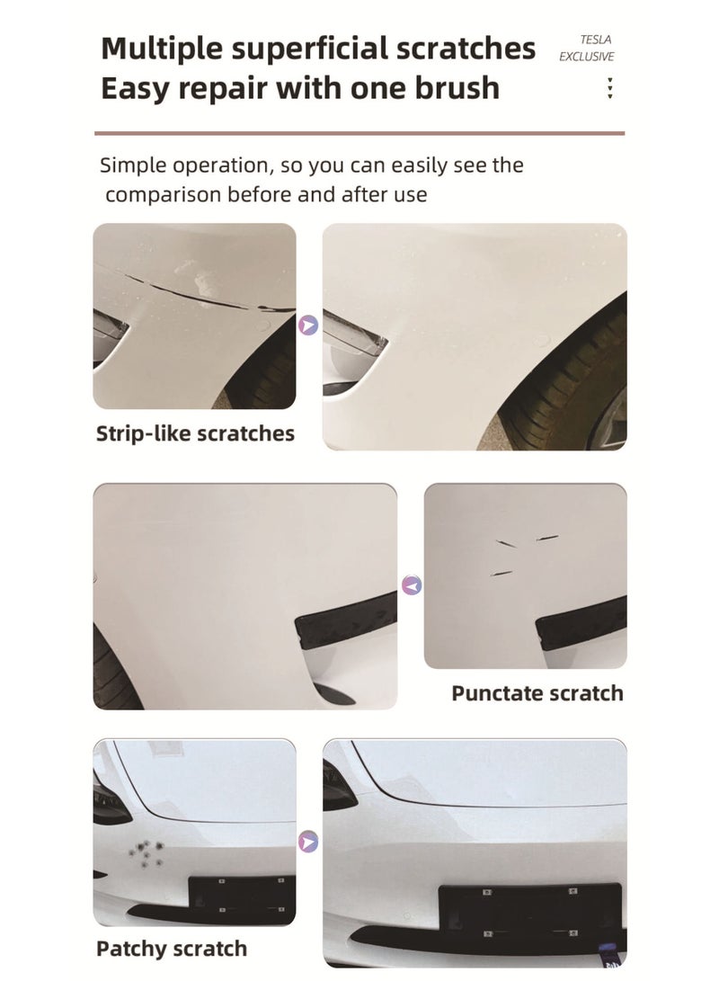 Manreto Car Touch Up Paint for Tesla Model Y/3/S/X, 2 in 1 DIY Car Paint Scratch Repair Kit, Scratch Remover Pen for Tesla（Solid Black） - Image 5