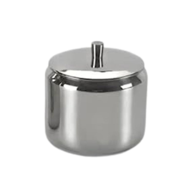 FINALITY وعاء سكر من الفولاذ المقاوم للصدأ مع غطاء للتقديم، 170 مل، فضي - Image 1
