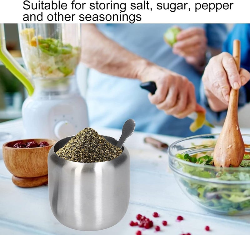 FINALITY وعاء سكر من الفولاذ المقاوم للصدأ مع غطاء للتقديم، 170 مل، فضي - Image 5