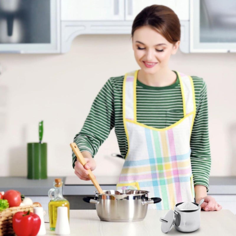 FINALITY وعاء سكر من الفولاذ المقاوم للصدأ مع غطاء للتقديم، 170 مل، فضي - Image 3