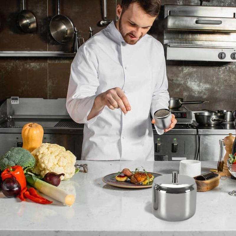 FINALITY وعاء سكر من الفولاذ المقاوم للصدأ مع غطاء للتقديم، 170 مل، فضي - Image 2