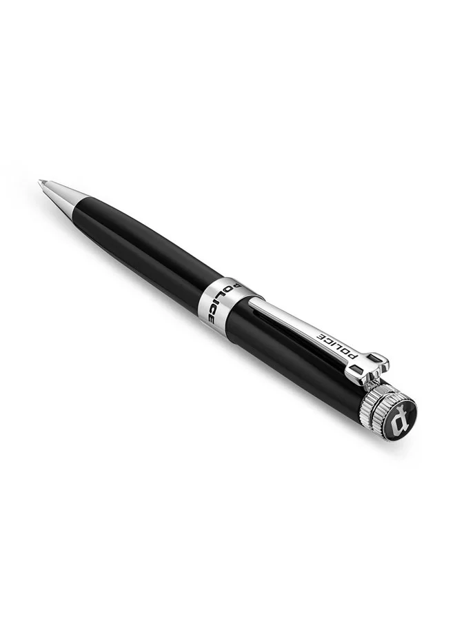 POLICE Amasis Pen Black with Stainless Steel Trims Sleek & Commanding Design