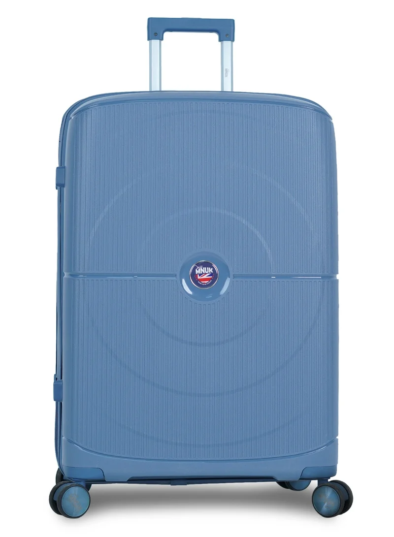 MNUK PREMIO Set of 2 Luggage| Polypropylene (PP) Hardside Luggage Trolley|Double 360° 4 Wheeler| Cabin-20 Inch, Large-28 Inch|Blue