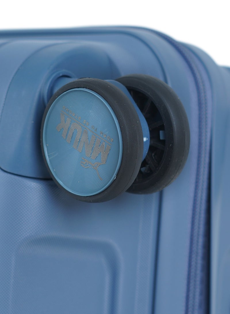 MNUK PREMIO Set of 2 Luggage| Polypropylene (PP) Hardside Luggage Trolley|Double 360° 4 Wheeler| Cabin-20 Inch, Large-28 Inch|Blue - Image 5