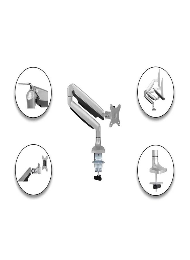 Skill Tech SH100 C012 Aluminum Single Display Interactive LCD VESA Monitor Desk Mount For Most 13"-32" Screens, VESA 100x100, Max Load Capacity 9 Kg  - Image 2
