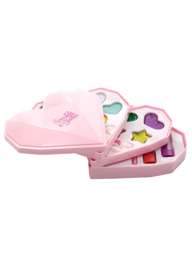 DAT Sparkle & Glitter Heart Makeup Set for Girls, Multi‑Layer Kids Cosmetics Box, Ages 3+ - Image 4