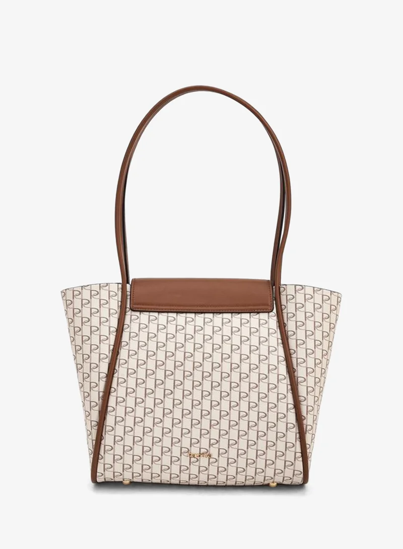 Paprika TAN Printed Tote Bag With Pouch for Women | Best Price UAE