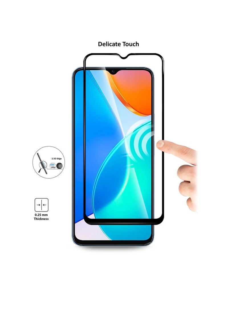 Full Screen Tempered Glass Screen Protector For Honor X6- Black