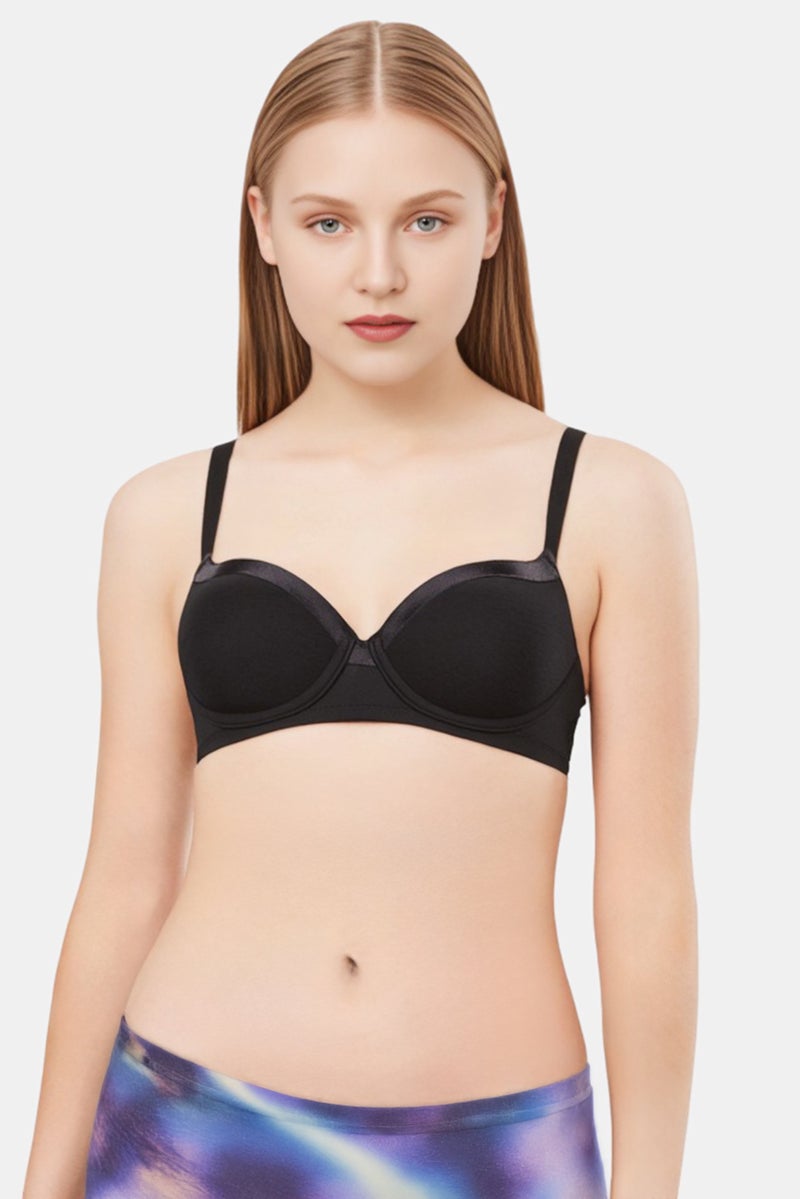 TRIUMPH Women Padded Underwire Solid Bra, Black - Image 1