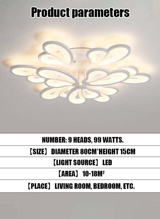 New model ceiling lamp for living room and bedroom - LED, simple and modern, petal-shaped, butterfly design, suitable for Nordic style dining room and study, with eye-friendly function. - Image 2