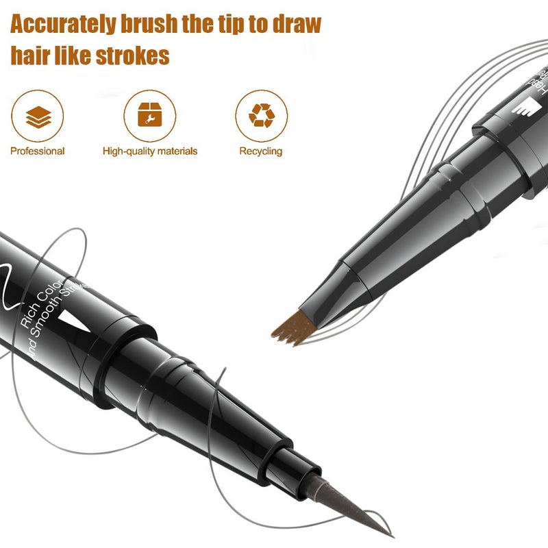HQR Eyebrow Pencil, Magic Eyebrow Pencil with 4 Tips, Microsplit Points, Durable and Stain Resistant for Natural and Defined Eyebrows - Image 3
