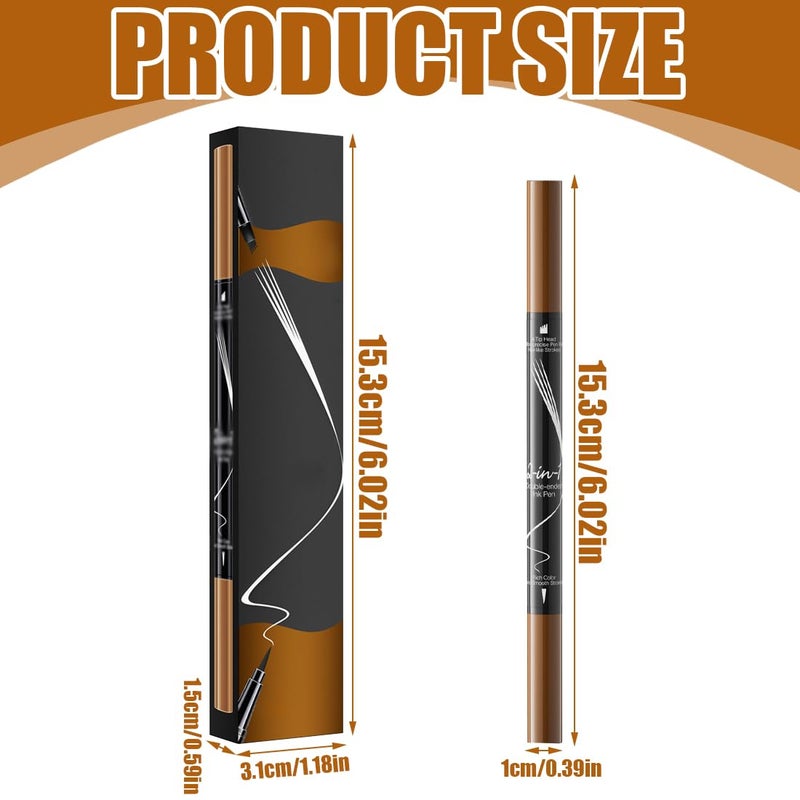 HQR Eyebrow Pencil, Magic Eyebrow Pencil with 4 Tips, Microsplit Points, Durable and Stain Resistant for Natural and Defined Eyebrows - Image 2