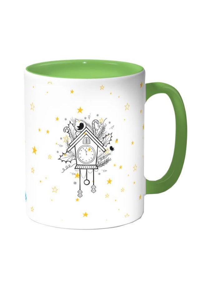 Stars And Dreams Printed Coffee Mug White/Green 11ounce