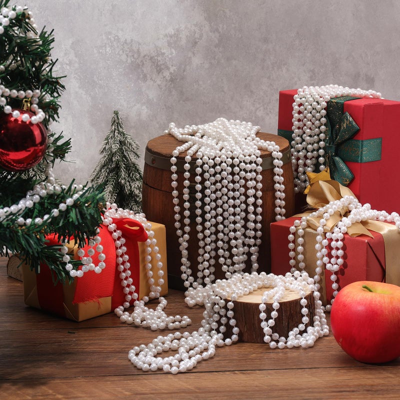Becfupo 50 Pcs Faux White Pearl Beaded Necklaces Bulk, 7mm 31.5 Inch White Pearl Bead Necklaces for Wedding Birthday Party Decoration, Women Costume Party Dress-up Accessories - Image 4