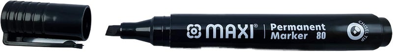 Maxi Mx-80Bl10 Permanent Marker Chisel 10 Pieces, Black - Image 2