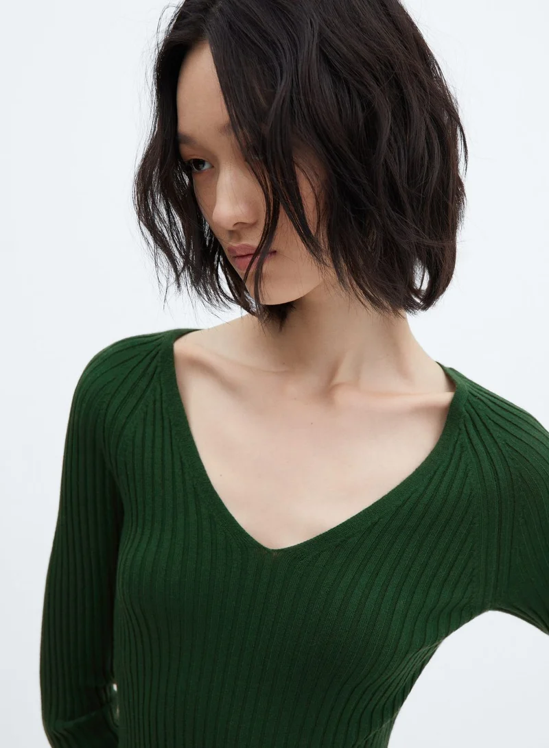 MANGO Side Slit Dress