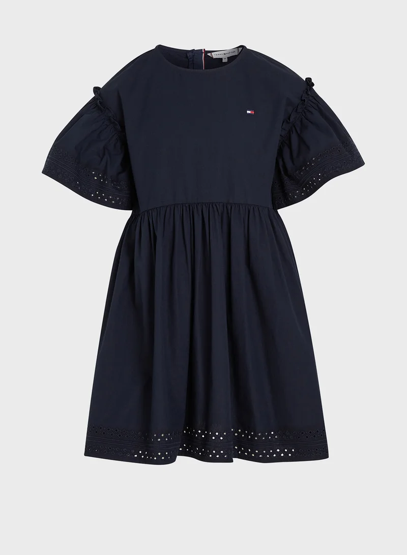 تومي هيلفيغر Eyelet Flutter Dress