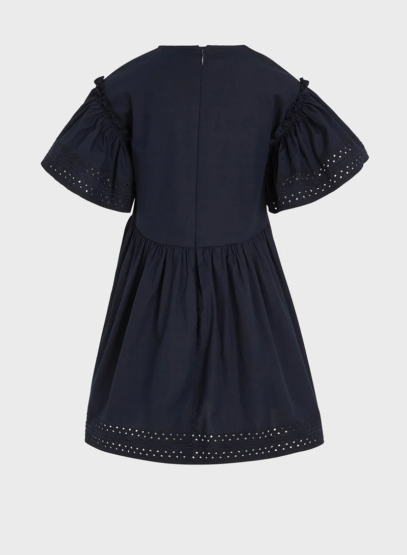 تومي هيلفيغر Eyelet Flutter Dress
