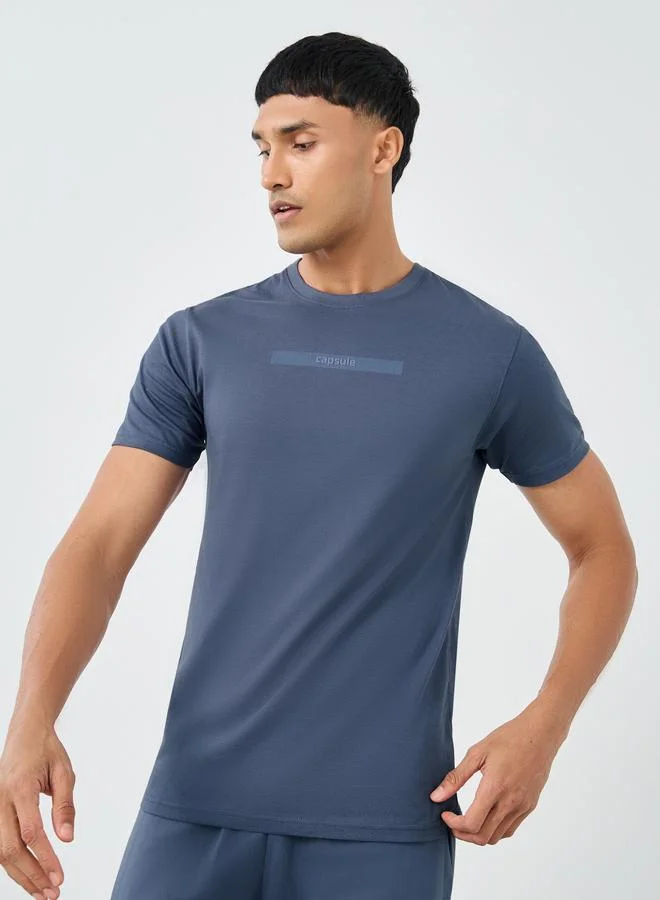 ستايلي Styli Slogan Print Crew Neck T-Shirt