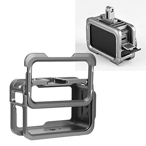 Zopsc Protective Case for Osmo Action Camera, Housing Shell Case Protective Cage with 2 Cold Shoe Mount, SilverWhite. - Image 3