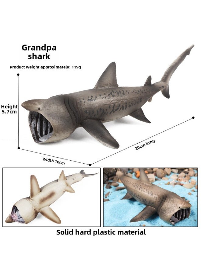Children's Solid Simulation Marine Animal Toy Model Basking Shark Elephant Sand Shark Mouse Shark Great White Shark Cognitive Ornaments-Color:M-2815 Basking Shark
