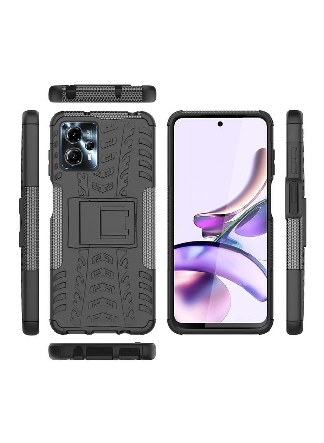 اس-توب جراب لهاتف Motorola Moto G53 مصنوع من مادة TPU + PC مع حامل - Image 2