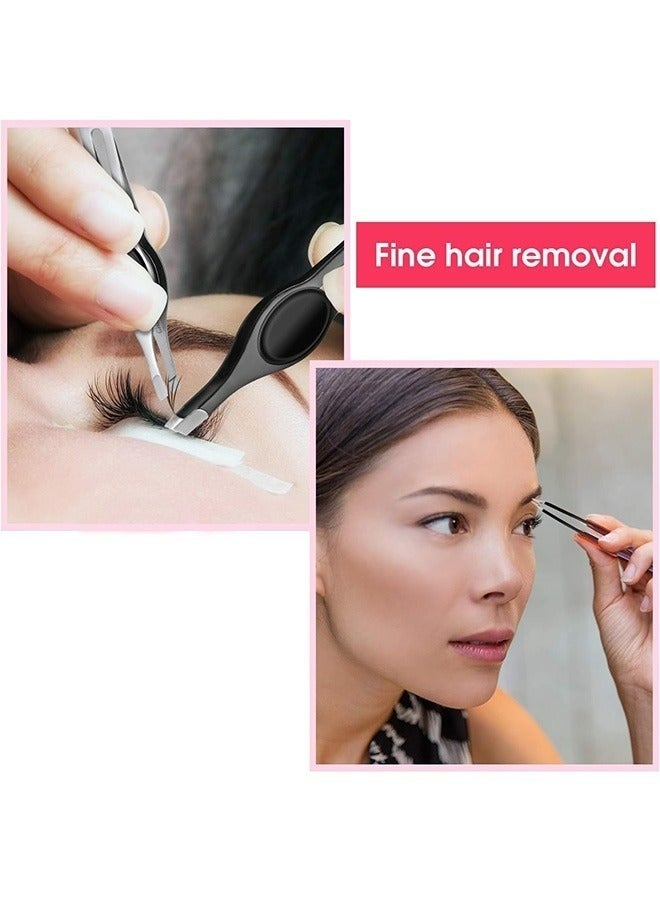 2 PCS Professional Stainless Steel Eyebrow Tweezers Non Slip Grip Tip Precision Pointed For Eyebrow Shaping Facial Body Hair Removal Blackhead Splinter Removal Beauty Tool - Image 3