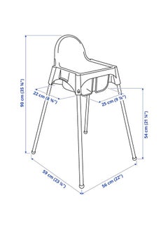 Generic Highchair with safety belt, white/silver-colour  - Image 4