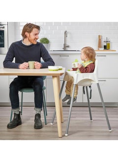 Generic Highchair with safety belt, white/silver-colour  - Image 2